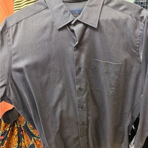 David Donahue Men's Classic Navy Patterned Shirt